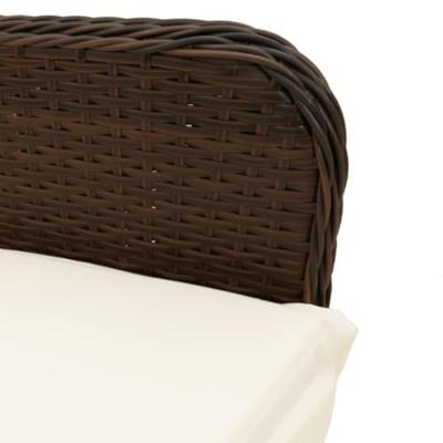 Tuinstoel verstelbaar met kussens poly rattan bruin Tuinstoel verstelbaar met kussens poly rattan bruin