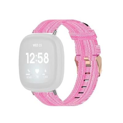 Fitbit Versa 3/4 & Sense 1/2 Canvas nylon bandje - Roze