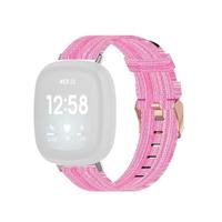 Fitbit Versa 3/4 & Sense 1/2 Canvas nylon bandje - Roze - thumbnail