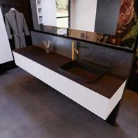 Badkamermeubelset Mondiaz Erin 200 cm met 2 Lades met RIDGE Wastafel Rechts Urban met 1 kraangat Greeploos Mat Carrara - thumbnail