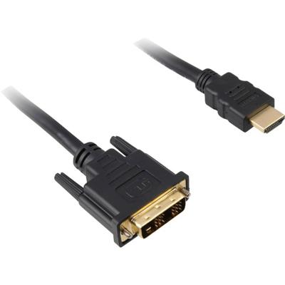 Sharkoon hdmi > dvi-d (18+1) adapter (zwart, 1 meter)