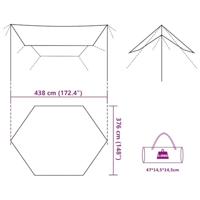 VidaXL Kampeerluifel waterdicht 438x376x212 cm bruin - thumbnail