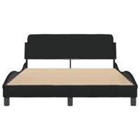 Bedframe zonder matras stof zwart 140x190 cm - thumbnail