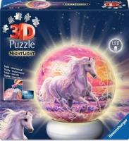 Ravensburger 3d puzzel nachtlamp paarden op het strand - 73st. - thumbnail