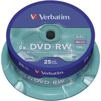 DVD-RW Verbatim 25 Stuks Multicolour 4,7 GB 4x