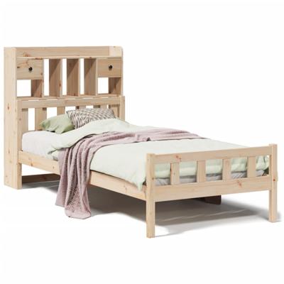 Bed met boekenkast zonder matras massief grenenhout 100x200 cm - thumbnail