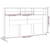Hoofdbordkast 180x19x103,5 cm grijs sonoma eikenkleurig - thumbnail