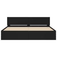 Bedframe met hoofdeinde en LED zwart 180x200 cm - thumbnail