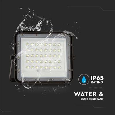 V-TAC VT-40W 7821 LED-schijnwerper, Zonne-energiemodule 6 W Koudwit Zwart