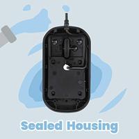 Perixx PERIMICE-503 B Muis Kabelgebonden Optisch Zwart 1600 dpi Waterdicht (IPX7) - thumbnail