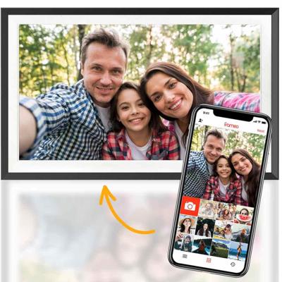 Pora&Co Digitale fotolijst zwart hout 15 inch