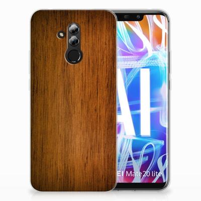 Huawei Mate 20 Lite | Bumper Hoesje | Donker Hout Huawei Mate 20 Lite | Bumper Hoesje | Donker Hout