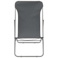 Strandstoelen inklapbaar 2 st staal en oxford stof grijs - thumbnail