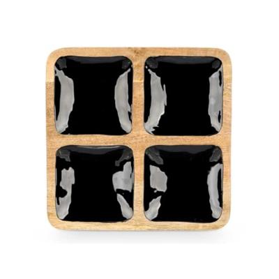 Dienblad met Vakjes GiftDecor MALI-991 B Zwart 31 x 3 x 31 cm (6 Stuks)