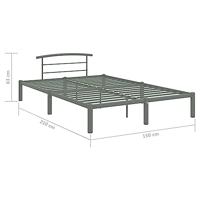 Bedframe metaal grijs 140x200 cm - thumbnail