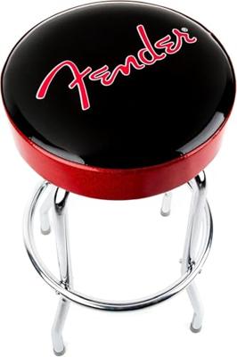 Fender Red Sparkle Logo Barstool 30" zwart-rood-chroom gitaarkruk (76 cm)