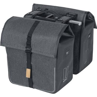 Basil urban dry dubbele mik-fietstas - 50l - grijs melee - waterdicht