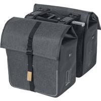 Basil urban dry dubbele mik-fietstas - 50l - grijs melee - waterdicht - thumbnail