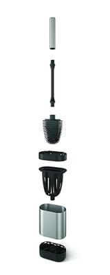 Metaltex cleany toiletborstel + houder 13x8x47 cm zwart/rvs