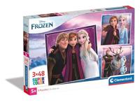 Disney Clementoni legpuzzel super color vierkant frozen, 3x48st. - thumbnail