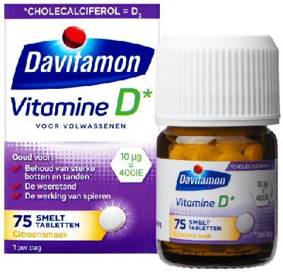 Davitamon Vitamine D 400IE Smelttabletten Citroen