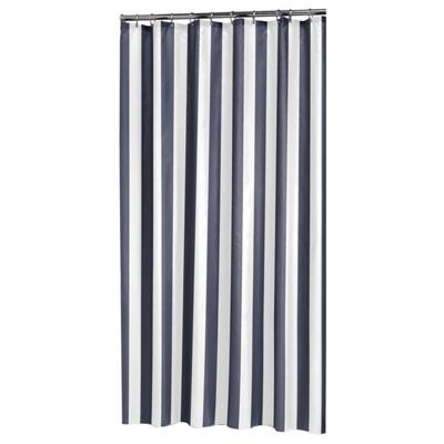 Douchegordijn Linje 100% Polyester 180x200 Blauw