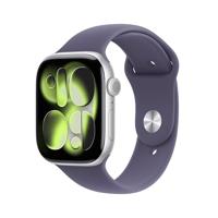 Apple Watch Series 11 GPS + Cellular - 46 mm - Zilveren aluminium kast - Paarse mist sportband - M/L - thumbnail