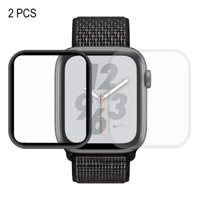 2 PC's ENKAY Hat-Prins 3D volledig scherm PET + 3D volledig scherm galvaniseren PET gebogen warmte buigen HD Screen Protector voor Apple Watch serie