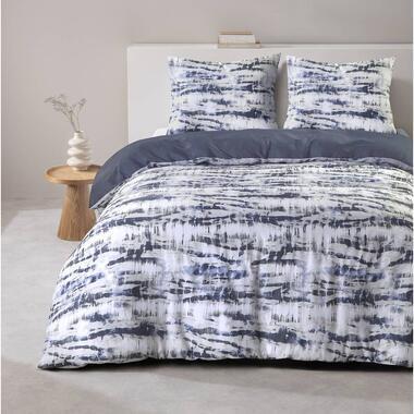 Dekbedovertrek Tarik - wit/blauw - 240x200/220 cm