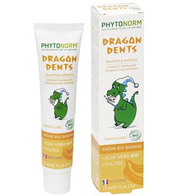 Phytonorm Dragondent kind tandpasta banaan 75 Milliliter Phytonorm Dragondent kind tandpasta banaan 75 Milliliter