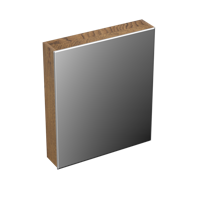 Spiegelkast Forzalaqua Uni 59.5x68.5x12.5 Cm 1 Deur Links Tweezijdig Spiegel Eiken Castle Brown - thumbnail