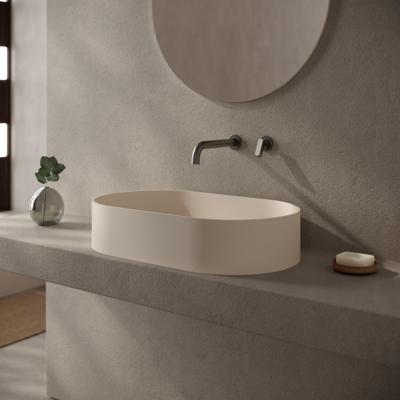 Opbouwwastafel Ideavit Solidthin 60x35x12.5 cm Solid Surface Mat Crème