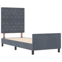 Bedframe met hoofdeinde Donkergrijs 80 x 200 cm Fluweel - thumbnail