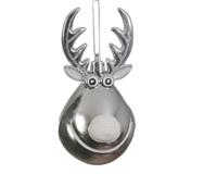 Rendier kunststof hang 11.5 cm zilver - thumbnail
