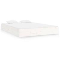 Bedframe massief hout wit 150x200 cm - thumbnail