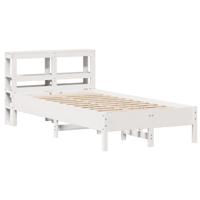 Bedframe zonder matras massief grenenhout wit 140x190 cm - thumbnail