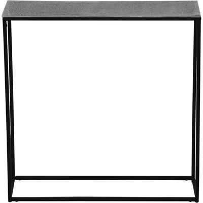 Bijzettafel - Trion Sinah - Consoletafel - 80x80x27cm - Zwart/Zilver - Metaal
