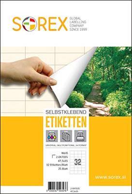 A4 etiketten 210 x 74 mm wit 100 vel Sorex
