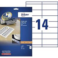 Avery schapkaarten ft 38 x 105 mm, 350 stuks, wit - thumbnail