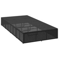 Ligbed met zwevend kussen poly rattan zwart - thumbnail