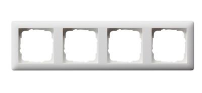 Gira standaard 55 afdekraam 4-voudig zuiverwit mat