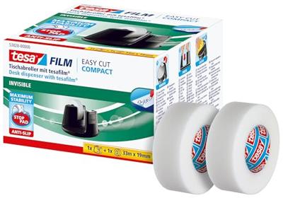 tesa Plakbanddispenser tesafilm® invisible Zwart Rolbreedte (max.): 19 mm Rollengte (max.) 33 m Incl. 3 plakfolierollen 33 m x 19 mm