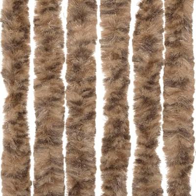 VidaXL Vliegengordijn 56x200 cm chenille beige en donkerbruin VidaXL Vliegengordijn 56x200 cm chenille beige en donkerbruin