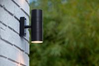 Lucide ARNE-LED - Wandspot / Wandlamp Binnen/Buiten - Ø 6,3 cm - LED - GU10 - 2x5W 2700K - IP44 - Zwart - thumbnail