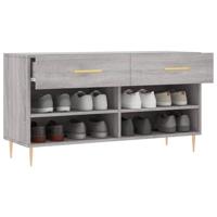 VidaXL Schoenenbank 102x35x55 cm bewerkt hout grijs sonoma eikenkleur - thumbnail