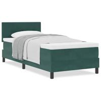 Boxspringbed met Matras Donkergroen 100 x 200 cm Stof - thumbnail