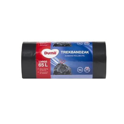 Dumil afvalzakken met trekband 65l 15 stuks