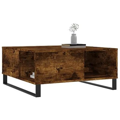 Salontafel 80x80x36,5 cm bewerkt hout gerookt eikenkleurig