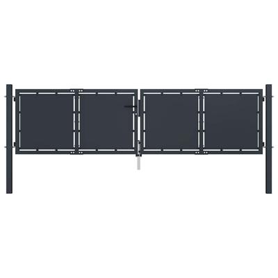 Tuinpoort staal 300x75 cm antraciet