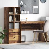 Bureau met lade 2 pcs Oudhout - thumbnail